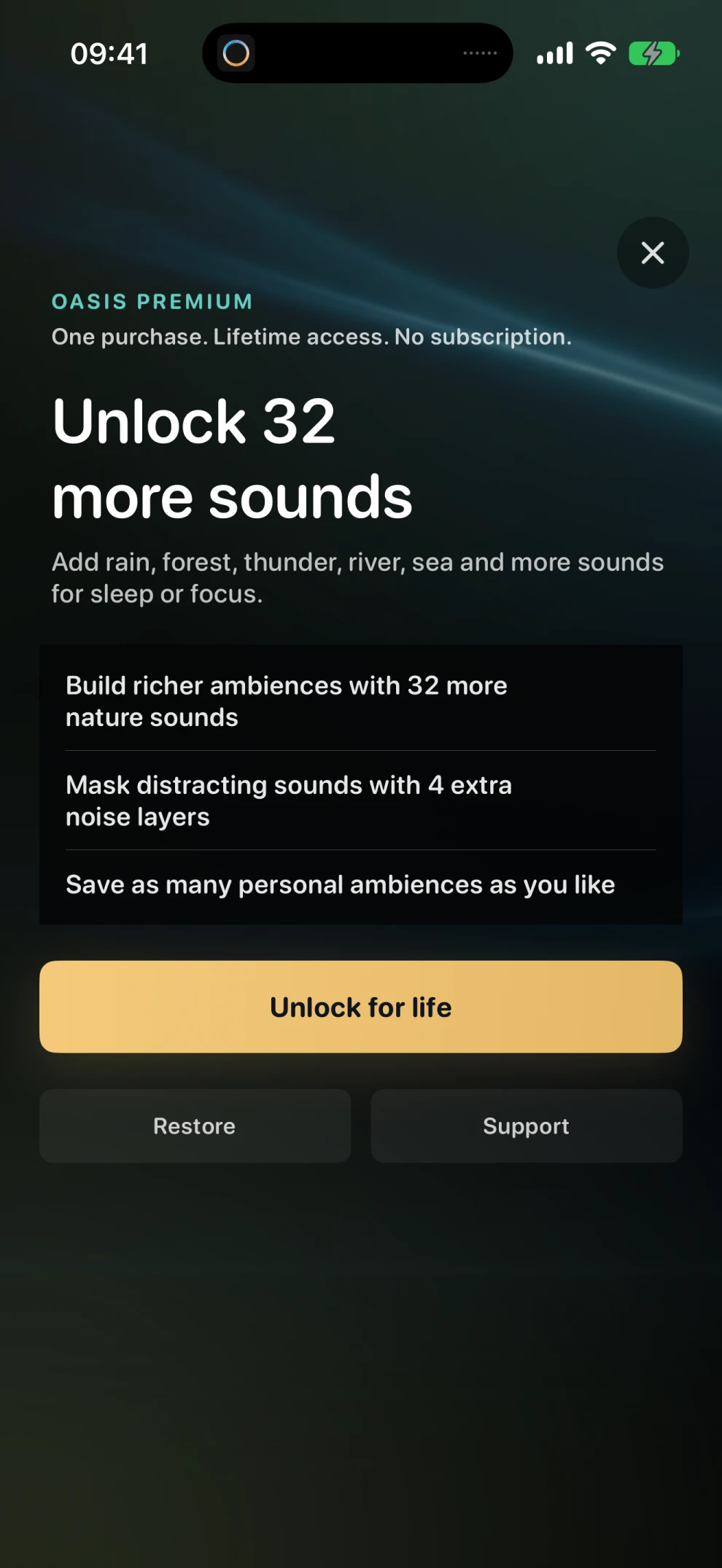 Premium for Life screen showing the content unlocked by Premium