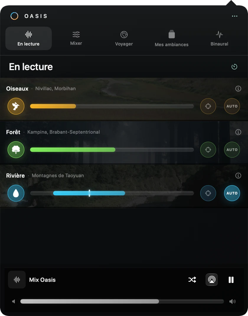 Mixer · Oasis macOS