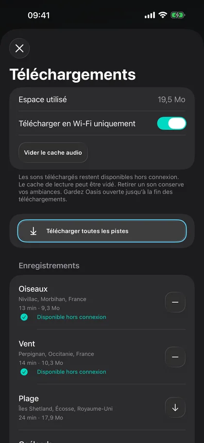 Téléchargements Oasis avec Oiseaux et Vent disponibles hors connexion, et Plage encore à télécharger