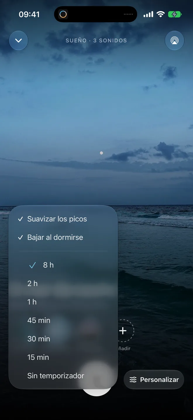 Los ajustes de noche: Suavizar los picos y Bajar al dormirse