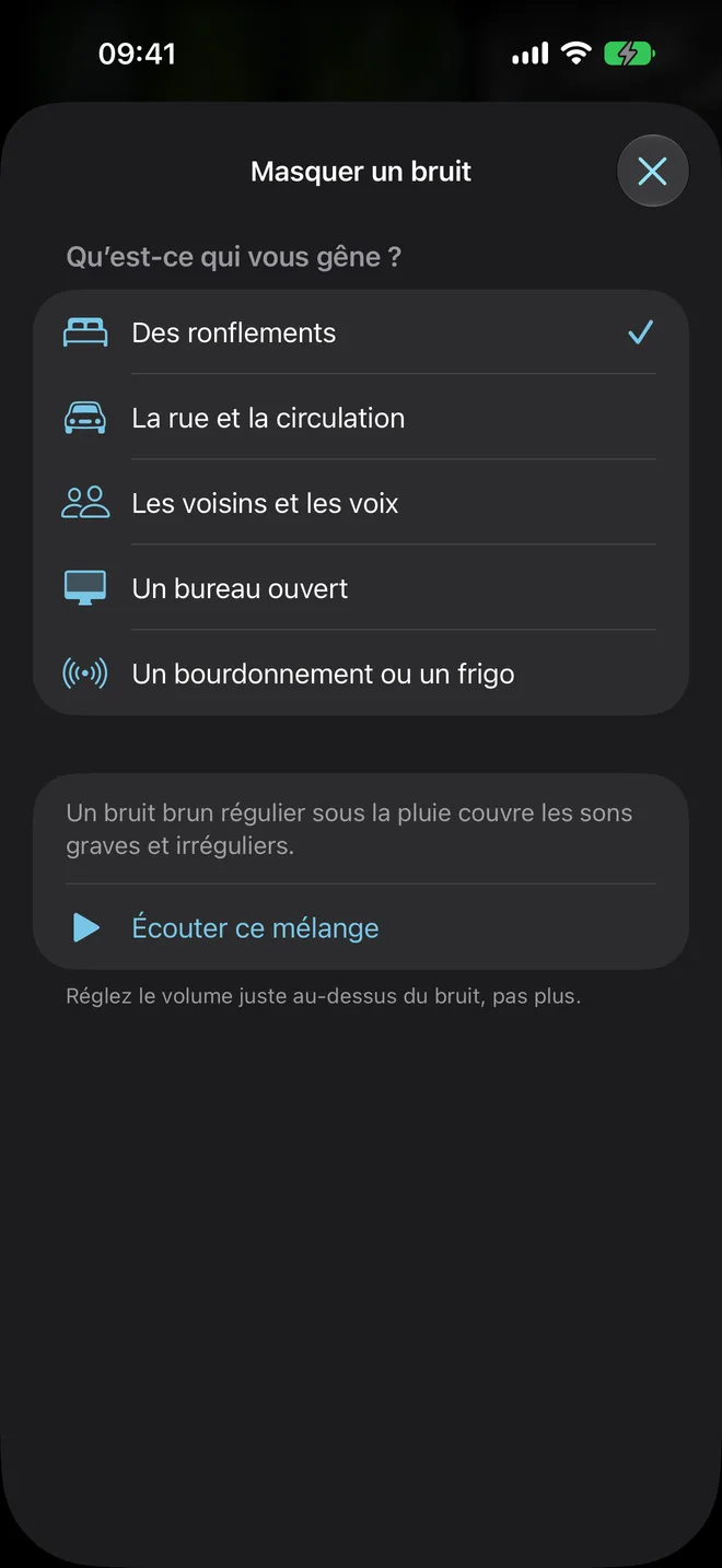 Masquer un bruit dans Oasis