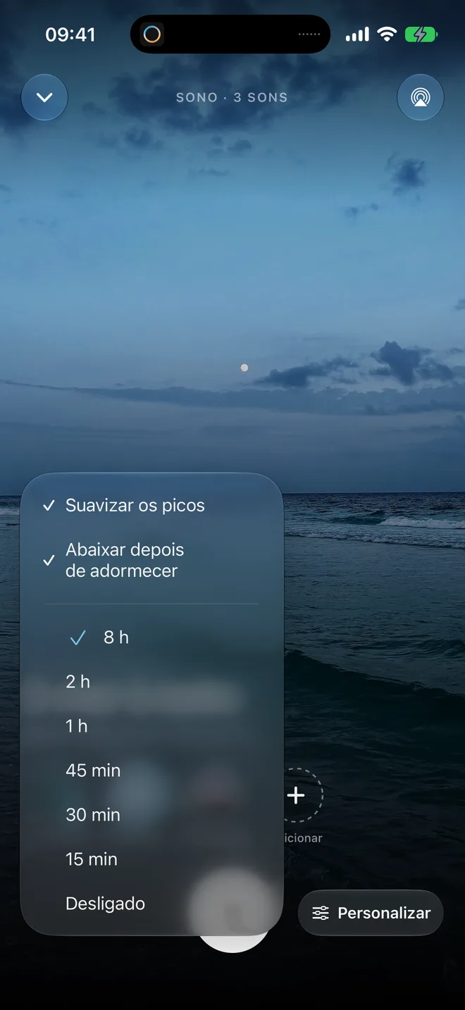 Os ajustes da noite: Suavizar os picos e Abaixar depois de adormecer
